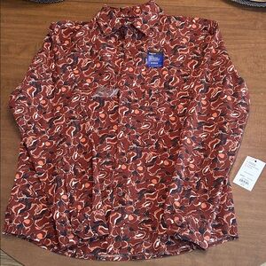 Apt. 9 Men's Red and Black Patterned Shirt